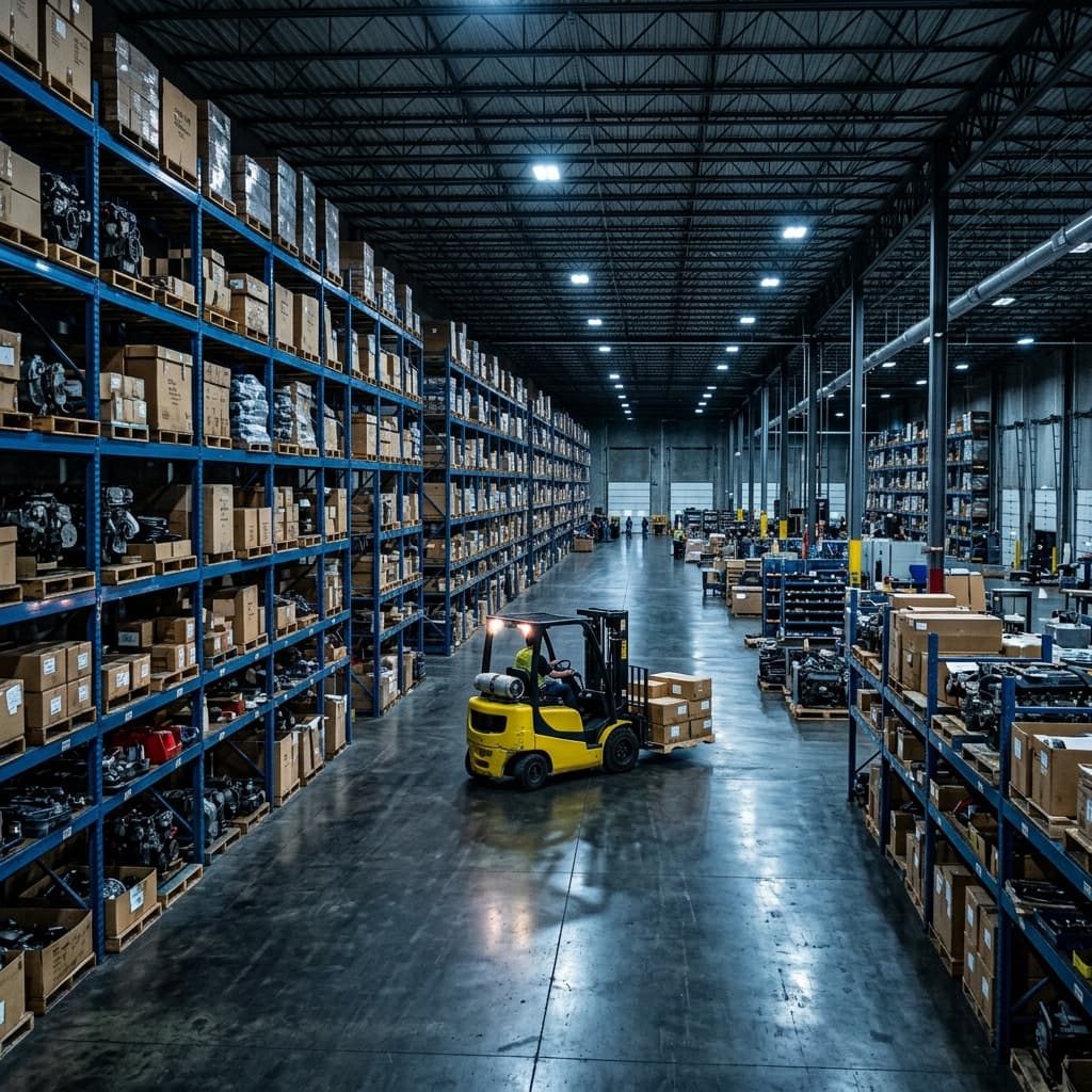 Large-scale warehouse and distribution centre at Raksha Motor Works